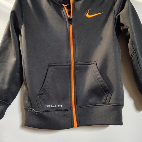 Nike Therma-Fit Gray Hoodie with Orange Accents - Picture 1 of 5